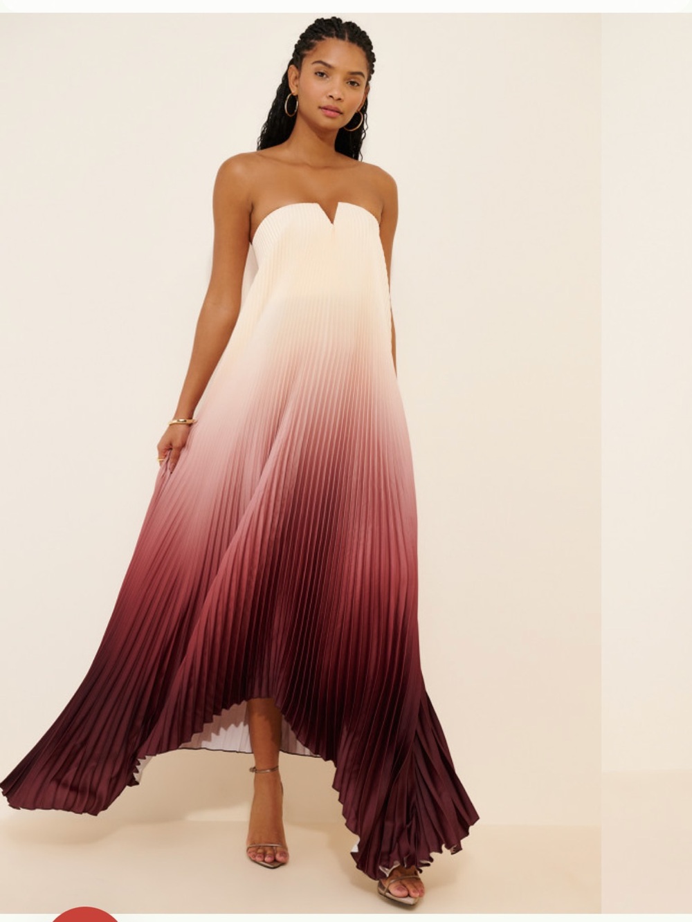 L’idee Elle pleated gown